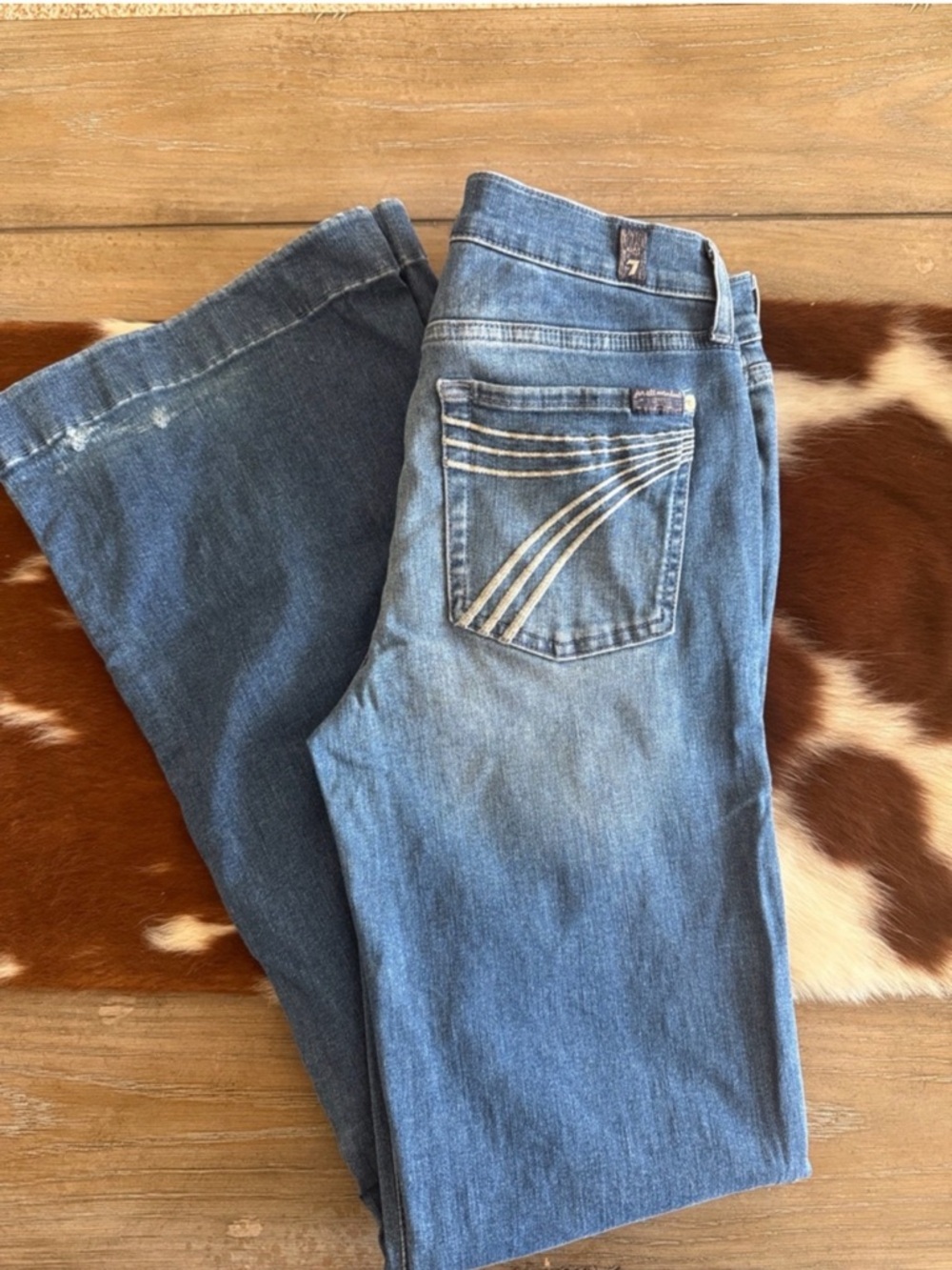 7 For All Mankind Women's Medium Blue Boot Cut Jeans